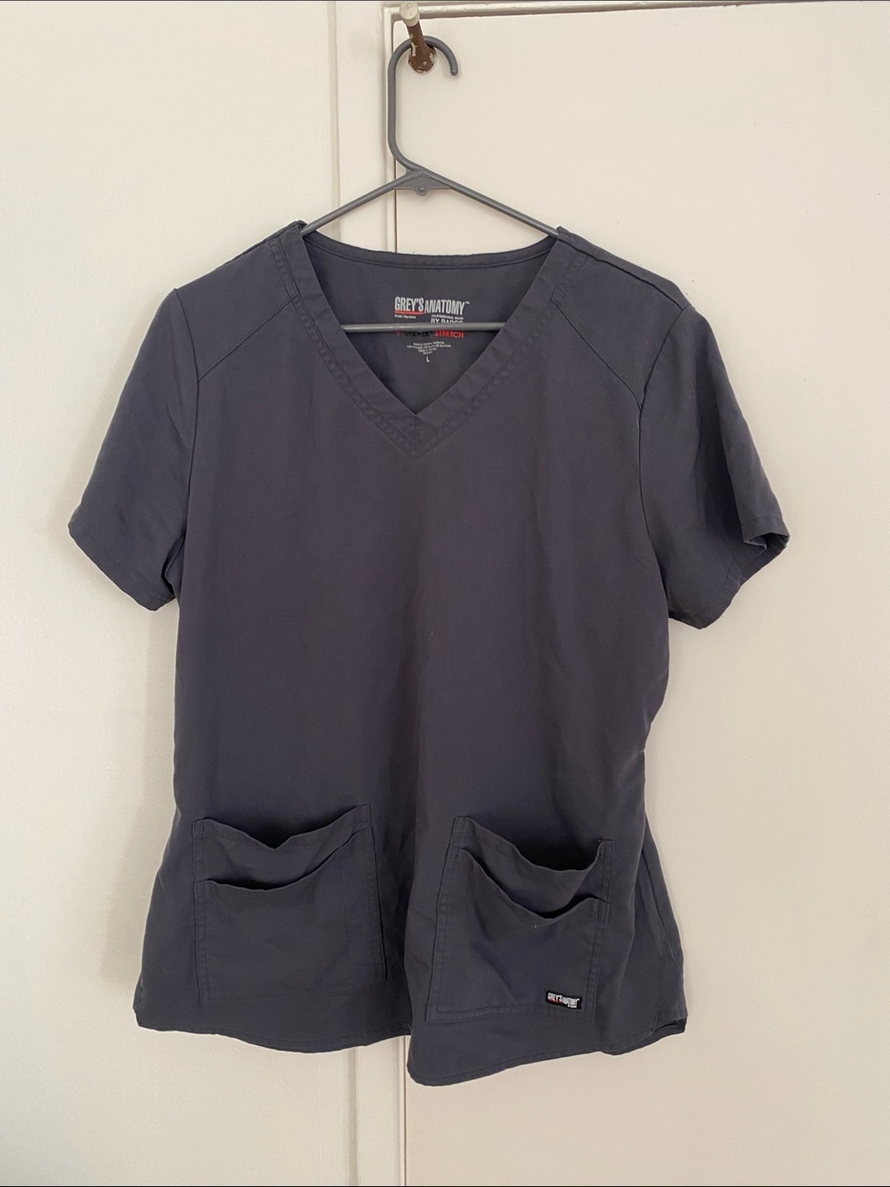 Grey's Anatomy Charcoal V-Neck Medical Scrub Top